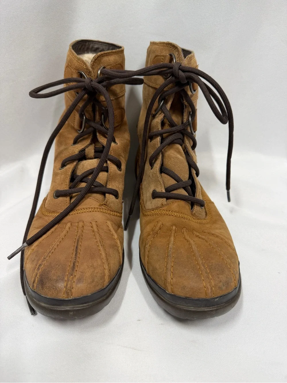 UGG | Azaria Waterproof Boots Brown Leather Lace Up Women's Size 9.5
